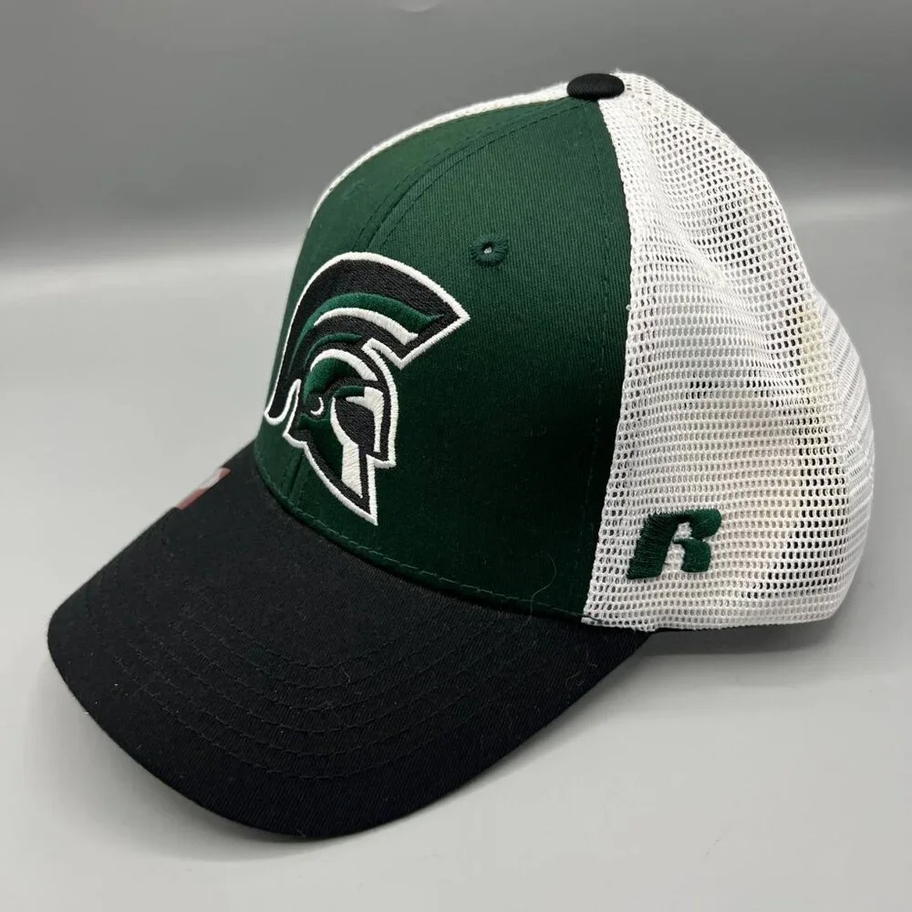 Michigan State Spartans Trucker Hat‎ Men Green Black Russell Snap Back Cap New